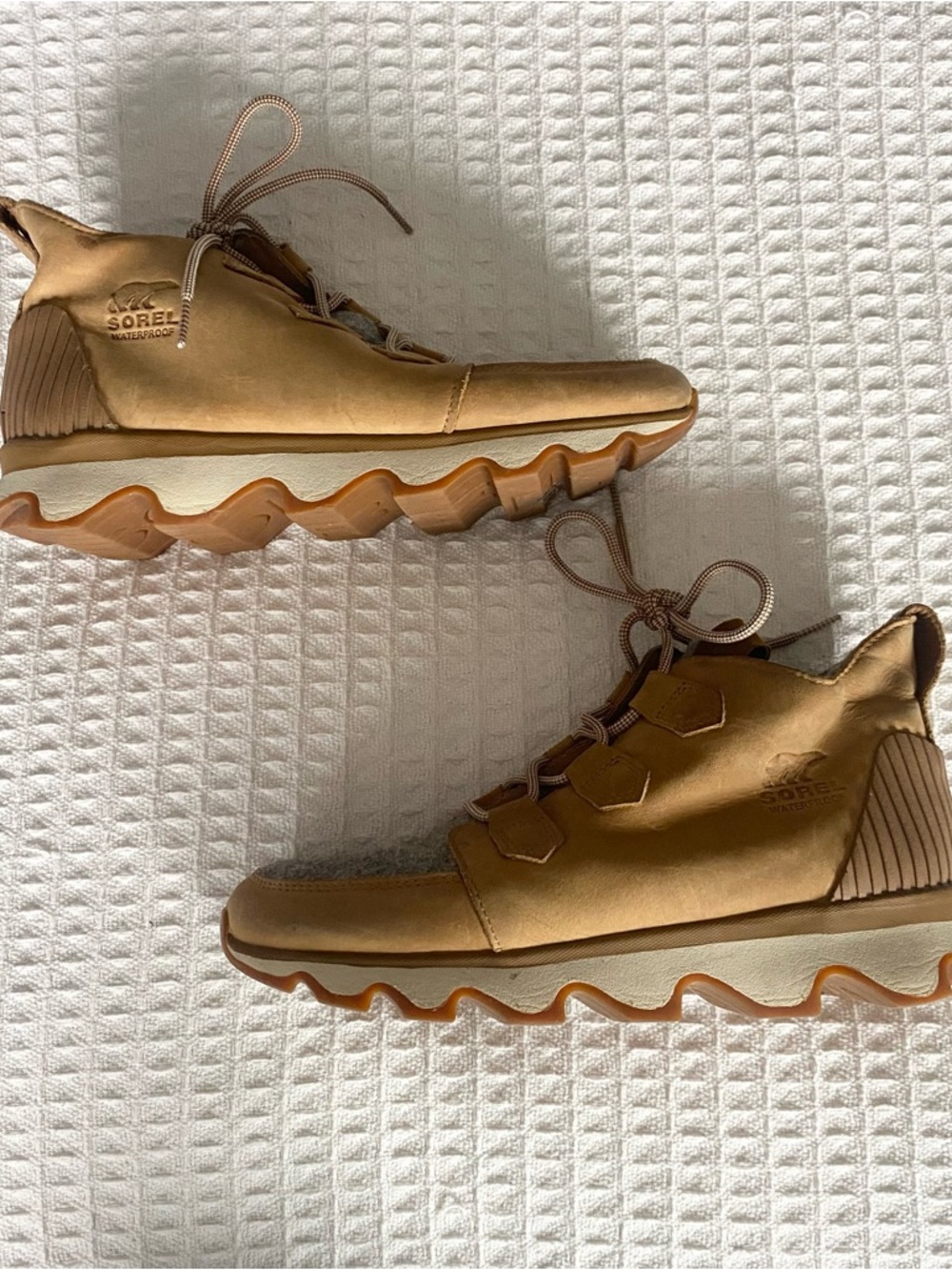 Sorel Tan Leather & Gray Wool Casual Lace-Up Boots size 10 - Picture 10 of 12